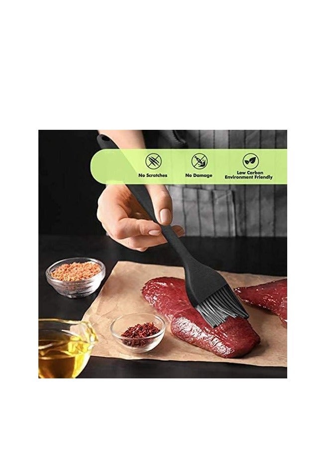 SURDOCA Silicone Pastry Basting Brush - 2Pcs 10 + 8 in Heat Resistant Brush for Baking Cooking Food, BPA Free Kitchen Brush for Sauce Butter Oil, Stainless Steel Core Design for Barbecue BBQ Grilling - Image 4