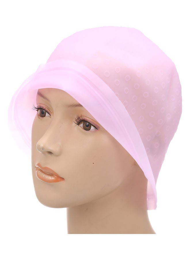 NIBEMINENT Reusable Hair Coloring Dye Cap With Hook Hairdressing Tools Pink 22.2 x 2 10cm - Image 1