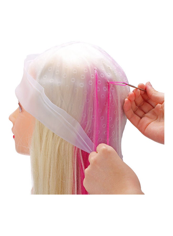 NIBEMINENT Reusable Hair Coloring Dye Cap With Hook Hairdressing Tools Pink 22.2 x 2 10cm - Image 5