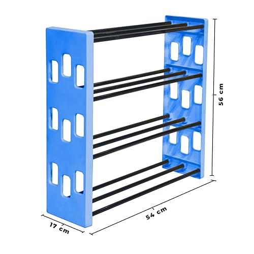 TRENDY Premium 4-Shelf Plastic and Steel Rack/Stand for Shoes, Sandals, Books, Clothes, and More – Blue, Perfect for Home and Office Use. - Image 4