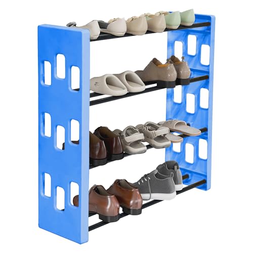 TRENDY Premium 4-Shelf Plastic and Steel Rack/Stand for Shoes, Sandals, Books, Clothes, and More – Blue, Perfect for Home and Office Use. - Image 2