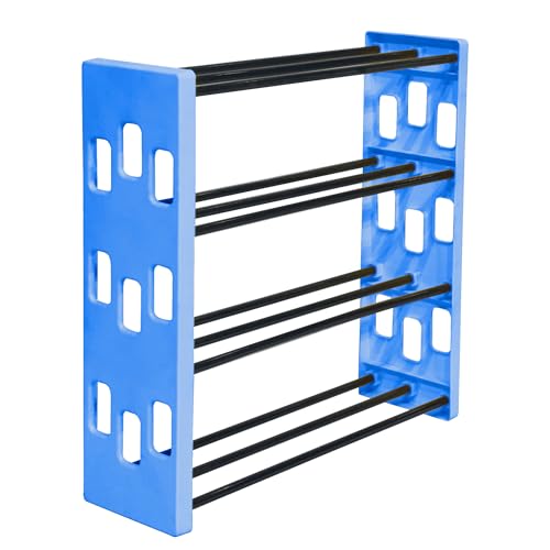 TRENDY Premium 4-Shelf Plastic and Steel Rack/Stand for Shoes, Sandals, Books, Clothes, and More – Blue, Perfect for Home and Office Use. - Image 1
