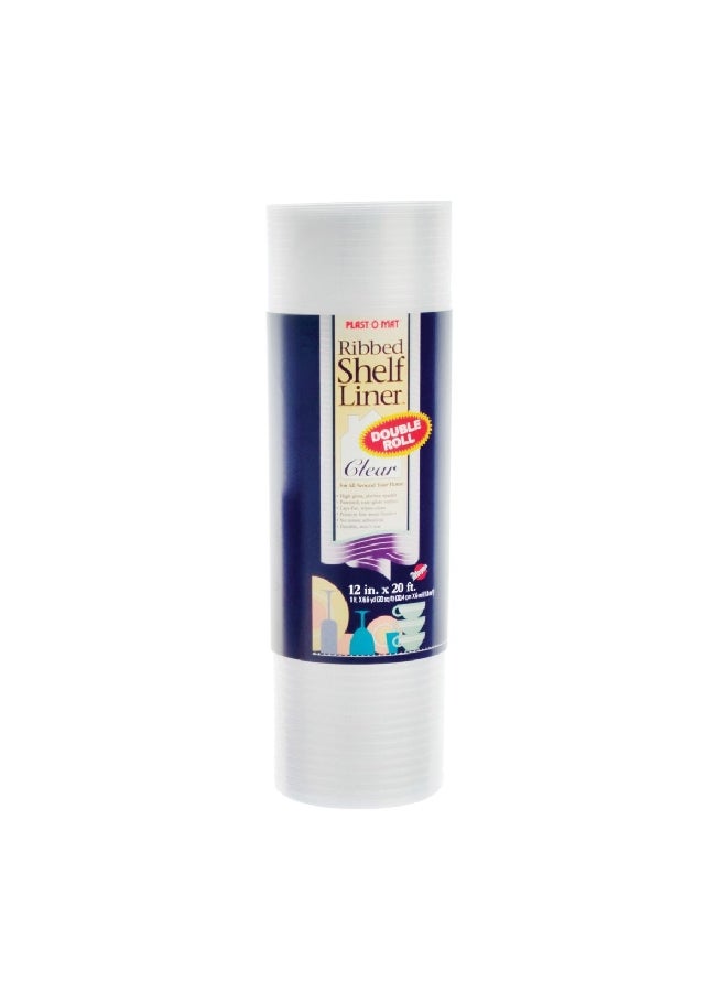 Warp's Durable BPA-Free Ribbed Vinyl Shelf Liner Clear 24 x 120 Inch PM210-C - Image 1