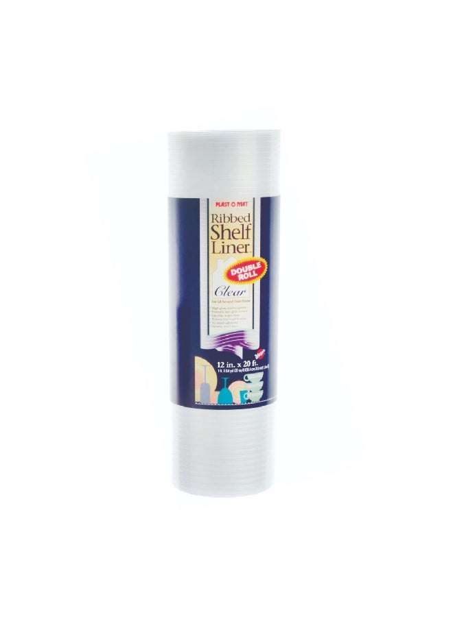 Warp's Durable BPA-Free Ribbed Vinyl Shelf Liner Clear 24 x 120 Inch PM210-C - Image 2