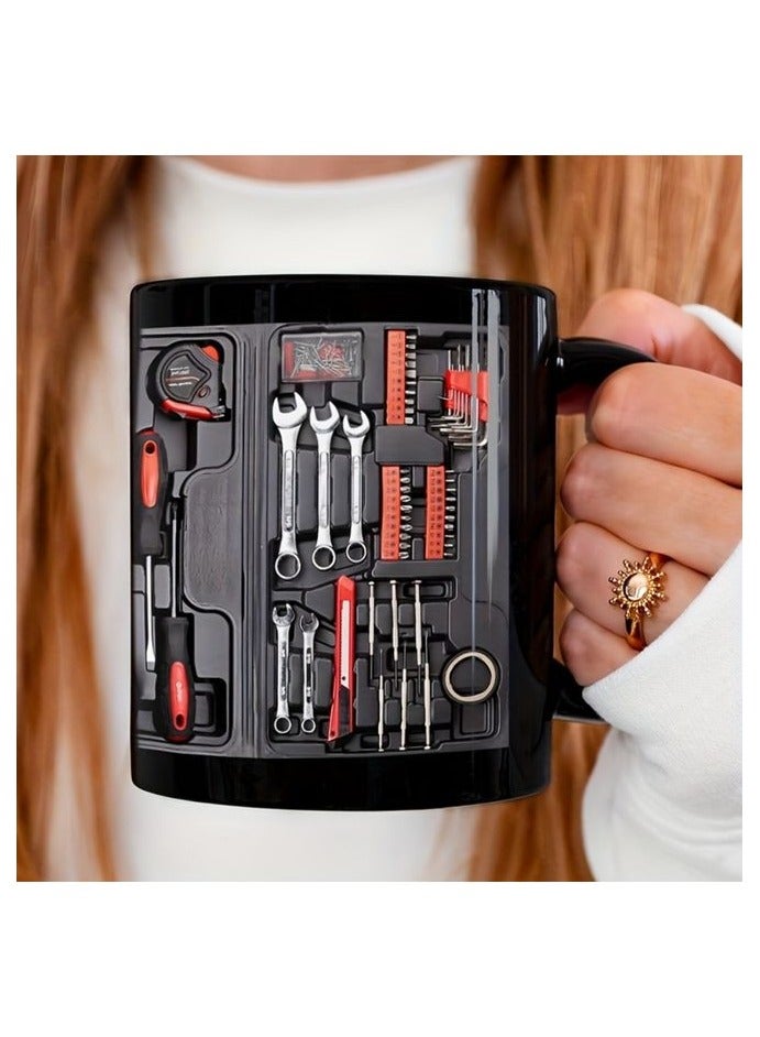 هومستر 1 بي سي، الأكواب صندوق الأدوات الميكانيكية، كوب ميكانيكي، هدية ميكانيكية، هدية ميكانيكية، كوب قهوة 11 أوز بلاك وايت، كوب ماء، عيد ميلاد مثالي، حفلة، عطلة، فكرة هدية عيد الميلاد - Image 1