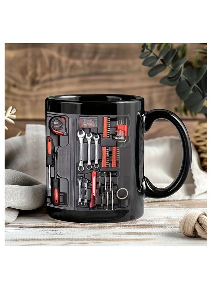 هومستر 1 بي سي، الأكواب صندوق الأدوات الميكانيكية، كوب ميكانيكي، هدية ميكانيكية، هدية ميكانيكية، كوب قهوة 11 أوز بلاك وايت، كوب ماء، عيد ميلاد مثالي، حفلة، عطلة، فكرة هدية عيد الميلاد - Image 3