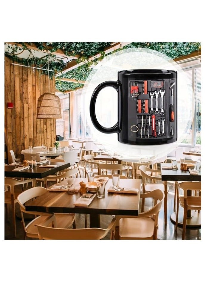 هومستر 1 بي سي، الأكواب صندوق الأدوات الميكانيكية، كوب ميكانيكي، هدية ميكانيكية، هدية ميكانيكية، كوب قهوة 11 أوز بلاك وايت، كوب ماء، عيد ميلاد مثالي، حفلة، عطلة، فكرة هدية عيد الميلاد - Image 4