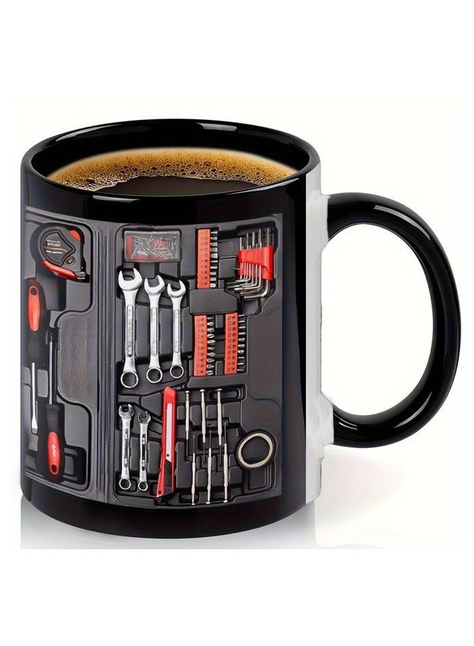 هومستر 1 بي سي، الأكواب صندوق الأدوات الميكانيكية، كوب ميكانيكي، هدية ميكانيكية، هدية ميكانيكية، كوب قهوة 11 أوز بلاك وايت، كوب ماء، عيد ميلاد مثالي، حفلة، عطلة، فكرة هدية عيد الميلاد - Image 5