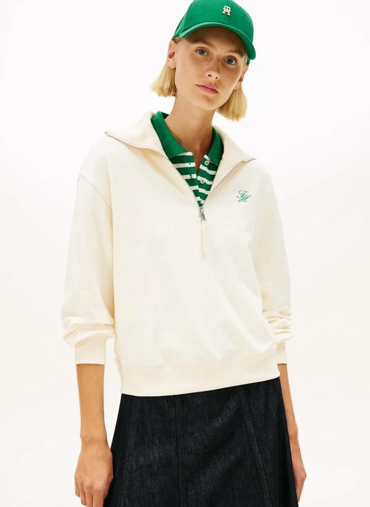 Logo Half Zip Up Sweatshirt