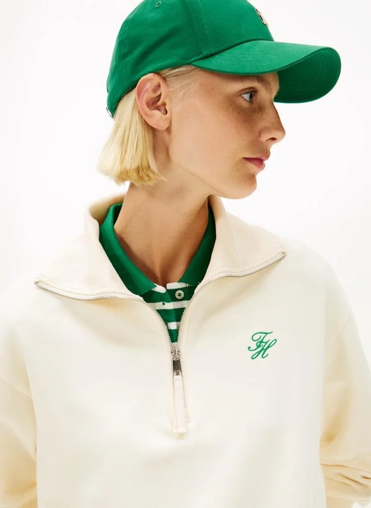 TOMMY HILFIGER  Logo Half Zip Up Sweatshirt for Women | Best Price UAE