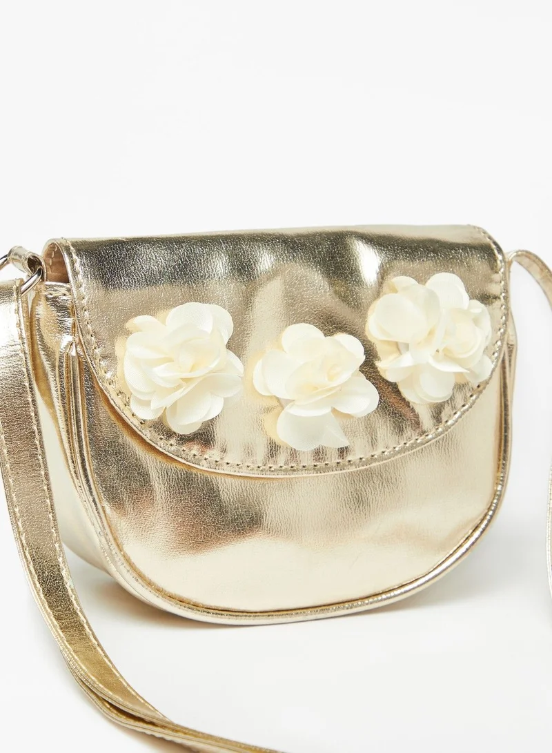 Flora Bella Floral Accent Crossbody Bag with Adjustable Strap