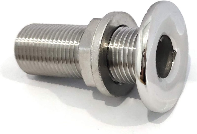 keehui 316 Stainless Steel Durable Combo Stainless Steel Thru-Hull Fitting w/Nut with Custom Gasket Boat Plumbing Fittings for Boats, Yachts, Marine - Image 4
