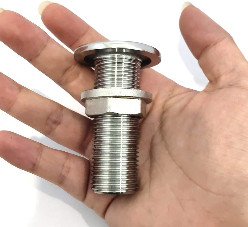 keehui 316 Stainless Steel Durable Combo Stainless Steel Thru-Hull Fitting w/Nut with Custom Gasket Boat Plumbing Fittings for Boats, Yachts, Marine - Image 5