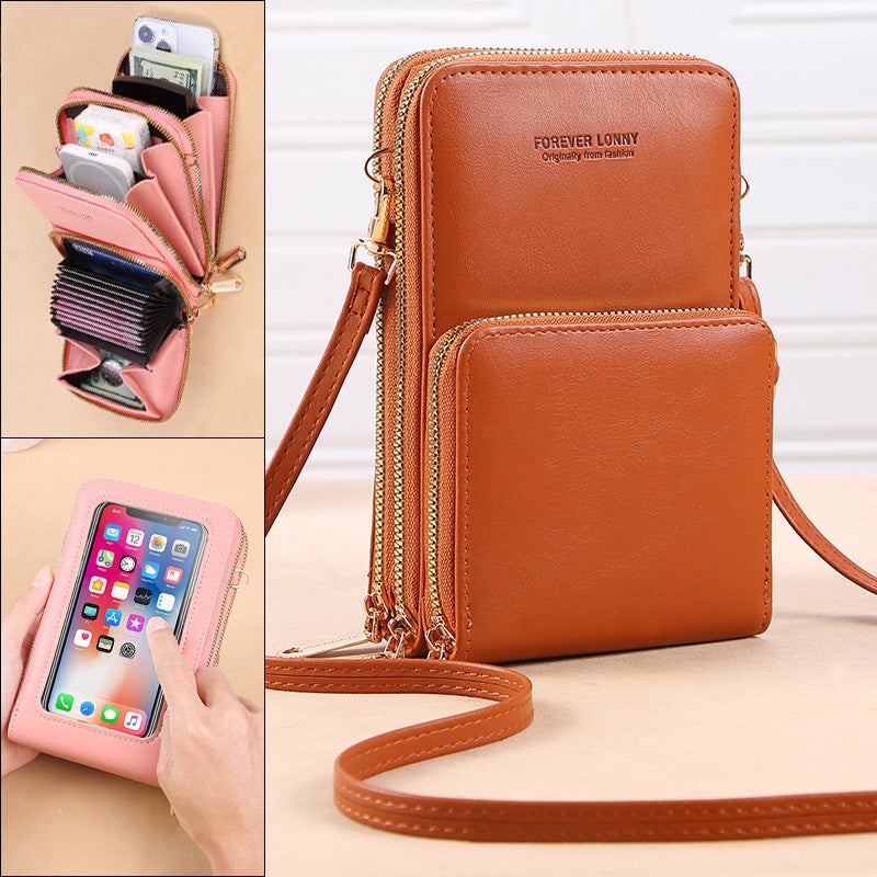 Multifunctional Solid Color PU Leather Wallet, RFID Blocking Design Portable Daily Storage Purse for Cards Cash Coin Business Use - Image 1