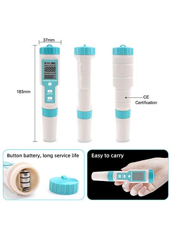 Generic Ametoys 7 in 1 PH/TDS/EC/ORP/S.G/Salinity/Temperature Multi-Parameter Pocket Water Quality Tester with Electrode Replaceable C-600 PH Meter for Pools Drinking Water Aquariums  - Image 4