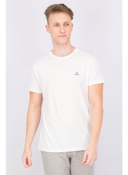 Men Crew Neck Short Sleeves Embroidered Logo T-shirt, White - pzsku/Z8A7A9779C6F34125EE0CZ/45/_/1740495199/fad0f51e-b3b2-4850-8c38-254e4c43b9d9