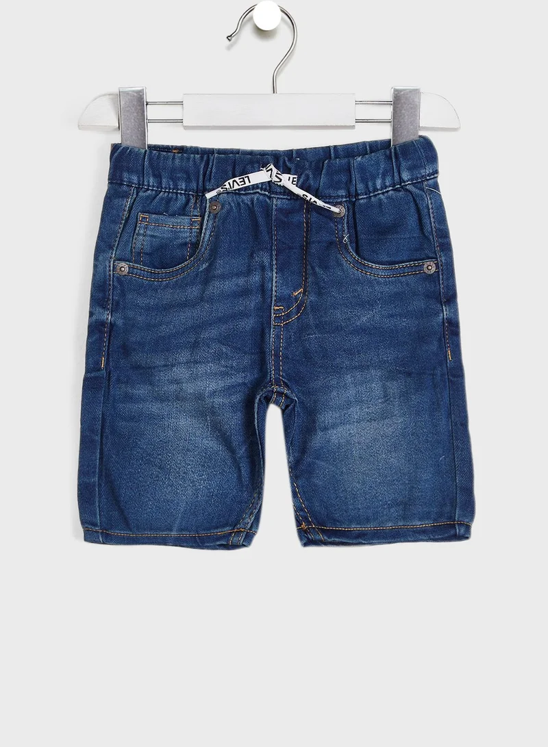 Levi's Kids Dark Wash Drawstring Denim Shorts