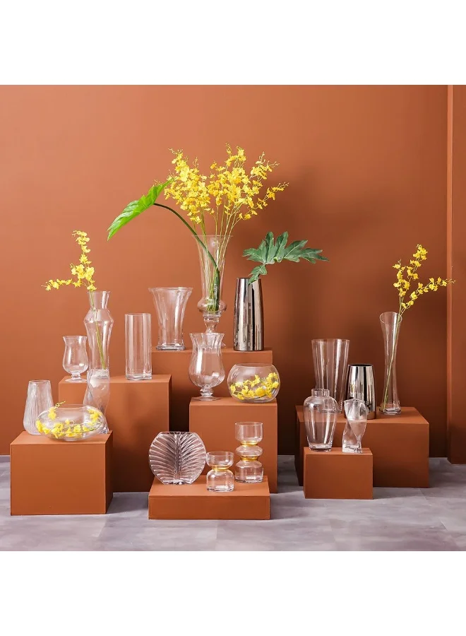DANUBE HOME Danube Home Vetro Wide Mouth Clear Glass Vase - 14X40Cm Elegant Multi Color Home Decor Collection For Fresh Flowers & Stylish Decoration Decorative Home Accessories