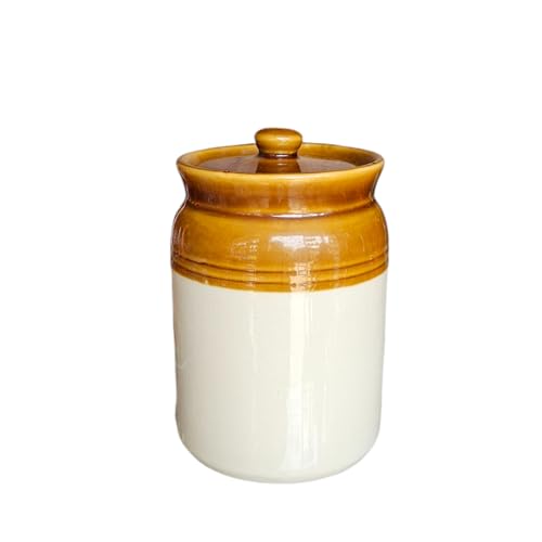 ClayStone Ceramic Achaar Jar Set - 2 Kg (2000 ml) x 2 - Martban Pickle Container - Kitchen Storage for Pickle, Chutneys and Sauces - Durable, and Easy to Clean (Pack of 2) (2 Kg Brown Jar Set) - Image 5