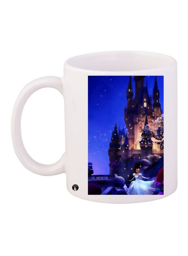 RYN Castle Printed Coffee Mug White/Blue/Black 11ounce