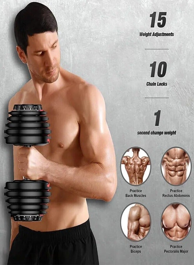دامبل متطور 24 كيلو جرام قابل للتعديل لتمارين اللياقة البدنية مناسب للرجال والنساء - Image 4