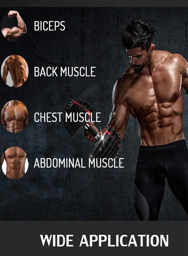 دامبل متطور 24 كيلو جرام قابل للتعديل لتمارين اللياقة البدنية مناسب للرجال والنساء - Image 3