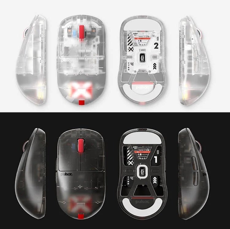 بولسار ماوس Pulsar X2H V3 Lightweight Wireless Gaming Mouse, PAW3395 Sensor, Black Transparent, 2.4G, for PC and Laptop - Image 3