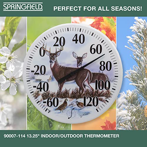 Springfield Indoor Outdoor Thermometer, Wireless Outdoor Thermometer with Large Numbers for Patio, Pool, and Indoor Areas, 13.25-Inch, Winter Deer - Image 4