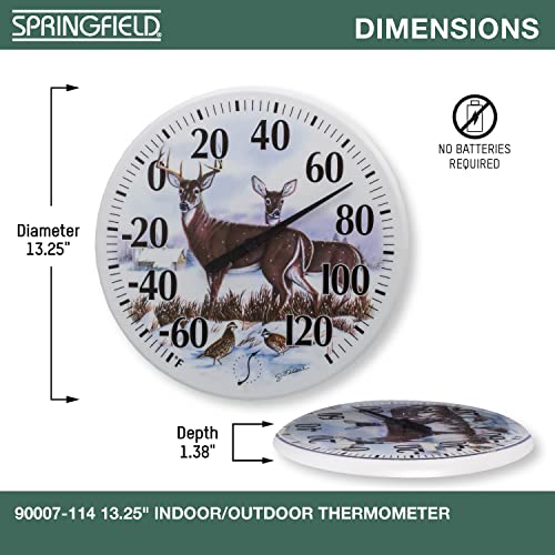 Springfield Indoor Outdoor Thermometer, Wireless Outdoor Thermometer with Large Numbers for Patio, Pool, and Indoor Areas, 13.25-Inch, Winter Deer - Image 3
