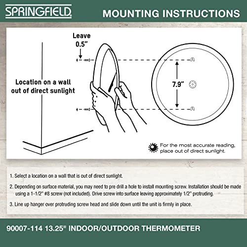 Springfield Indoor Outdoor Thermometer, Wireless Outdoor Thermometer with Large Numbers for Patio, Pool, and Indoor Areas, 13.25-Inch, Winter Deer - Image 5