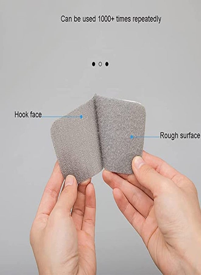 HEXONIQ® Velcro Adhesive, Double Sided Sticky Pads, Hook and Loop Adhesive Back Fastening Tape Reusable for Home, Office, School & Workshop Use, 8cm X 6cm (Grey, Pack of 10) - Image 5