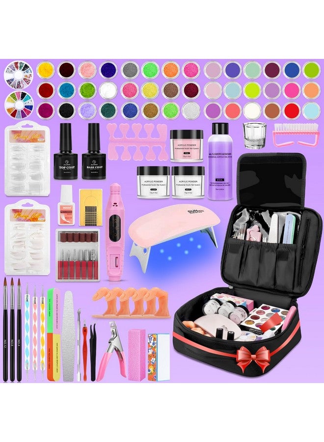 Quaferen Acrylic Nail Kit For Beginners With Everything 42Colors Glitter Acrylic Powder Monomer Liquid Nail Kit Set Professional Acrylic With Everything Drill Uv Light Practice Finger Nail Bag Organizer Case - Image 1
