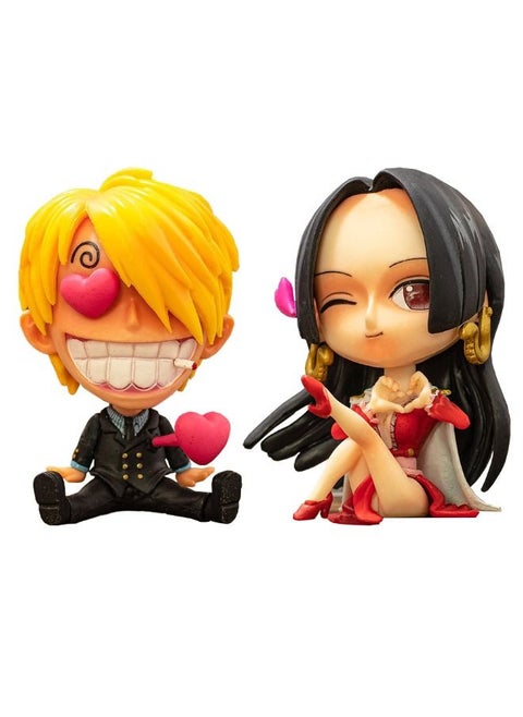 Set of 2 Anime One Piece Action Figure Set, Sanji and Boa·Hancock Figure, Collectible Model Statue Figure Toy, High Quality Cartoon Figure Toy Suitable for Car and Table Decoration