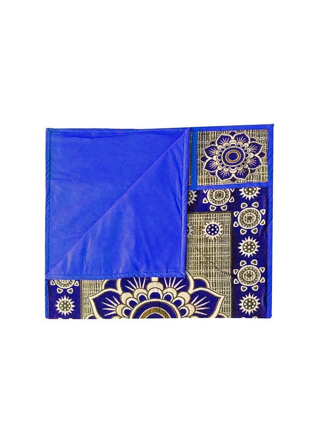 Kuber Industries Fridge Combo Set | 1 Piece Fridge Top Cover - 6 Piece Fridge Mats | Rangoli Print Refrigerator Top Cover | Circle Design Fridge Mat | Blue - Image 4