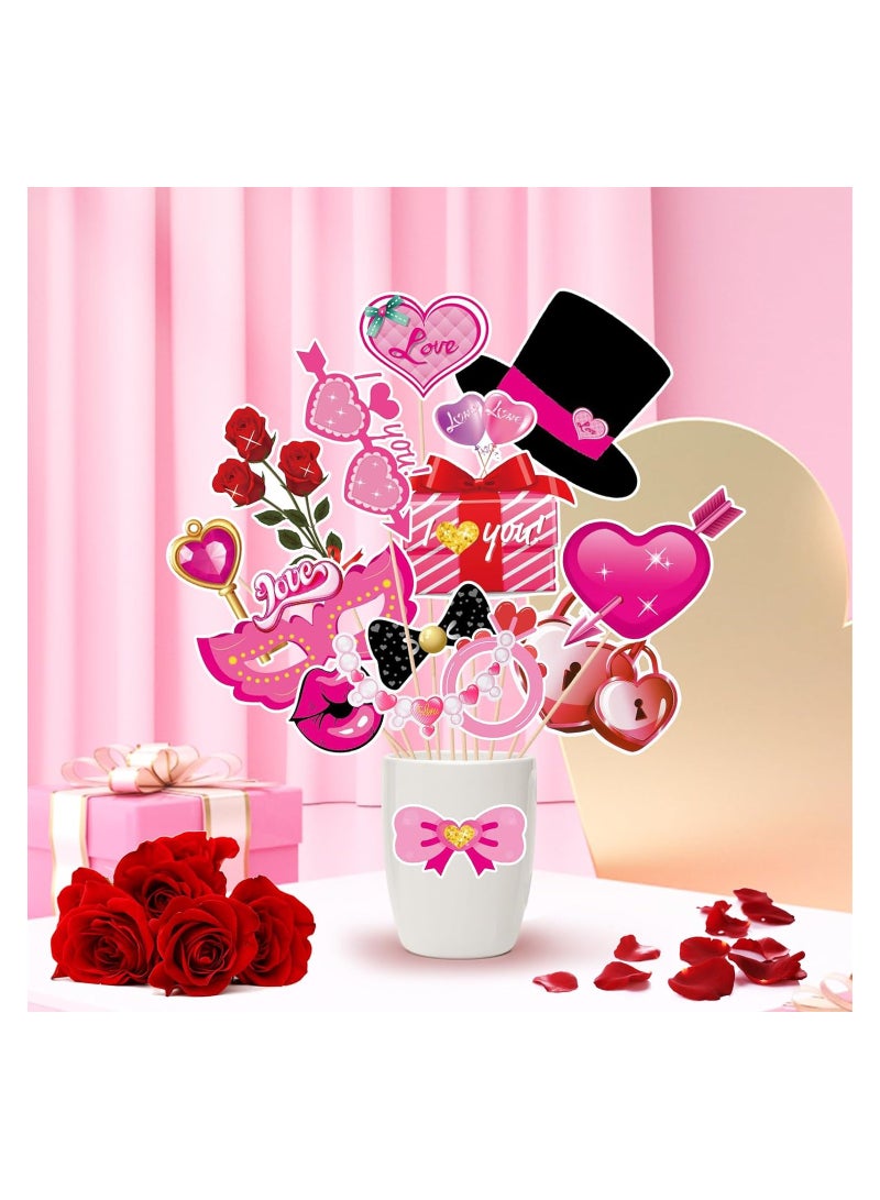 SYOSI 35PCS Valentines Photo Booth Props, Valentines Day Decor Photo Booth Props, Valentines Photo Props, Include Love, Roses, Cupid's Arrow Engagement Party Photo Booth Props Party Favor - Image 5
