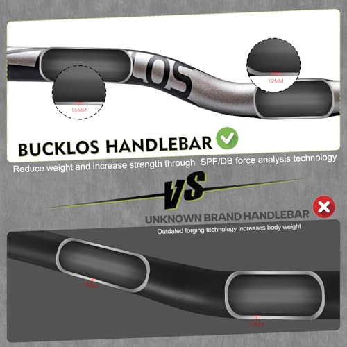 BUCKLOS 25.4/31.8mm Mountain Bike Handlebars Flat/Riser Bar, Aluminum Alloy MTB Handlebar 660/720/780mm, Premium Matter Mount Bikes Bicycle Handle Bar - Image 2