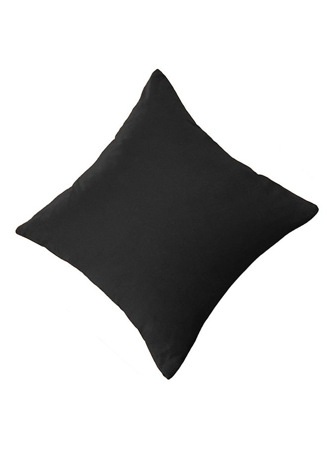 House One Set of 5 pieces Square Soft Velvet Decorative Cushion with Solid Design and Attractive Colors 65x65 cm - Black - Image 3