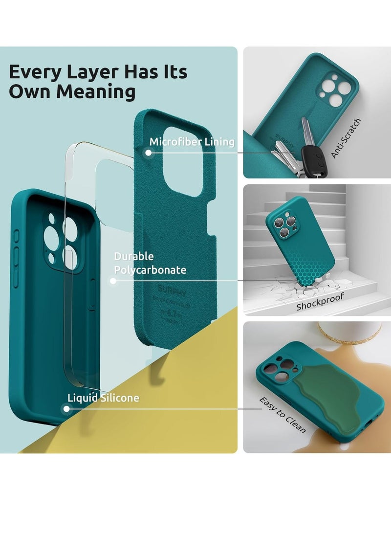 Raxoom Design for iPhone 15 Pro Max Case, Liquid Silicone [2 x Screen Protectors & 1 x Lanyard] Protection for Each Lens Shockproof Cover for iPhone 15 Pro Max 6.7 inch 2023, Teal Blue - Image 4