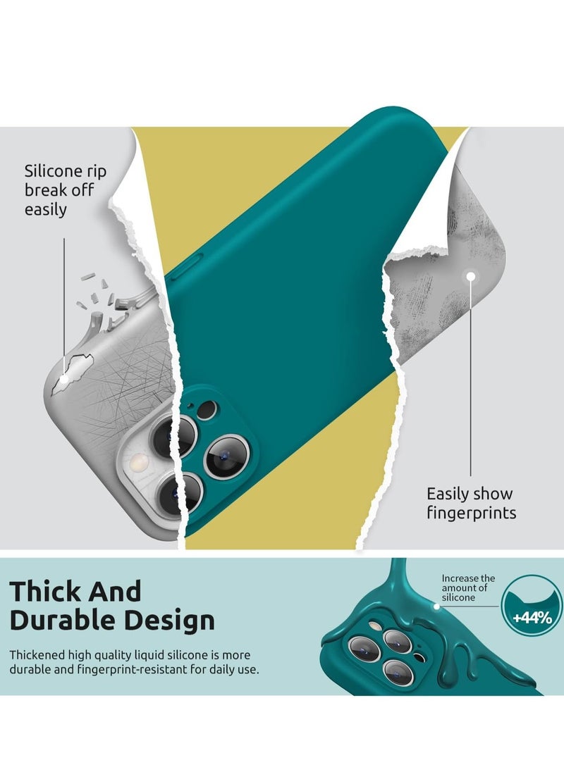 Raxoom Design for iPhone 15 Pro Max Case, Liquid Silicone [2 x Screen Protectors & 1 x Lanyard] Protection for Each Lens Shockproof Cover for iPhone 15 Pro Max 6.7 inch 2023, Teal Blue - Image 2