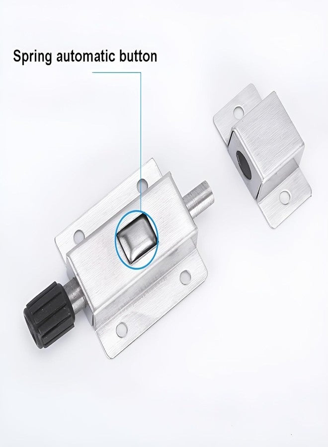 DIKPUL GROUP Stainless Steel Door Spring Lock, Push Button Spring Loaded Latch, Ring-Pull Spring Loaded auto Sliding latches with Security Hardware Tool & Accessories - Image 2