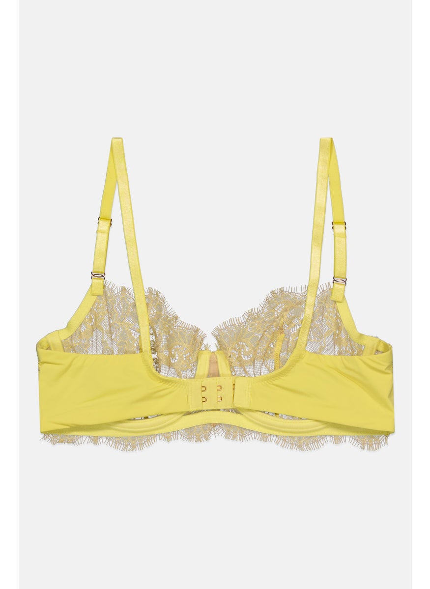 Skarlett Blue Women Textured Non Padded Wired Bra, Yellow  - Image 2
