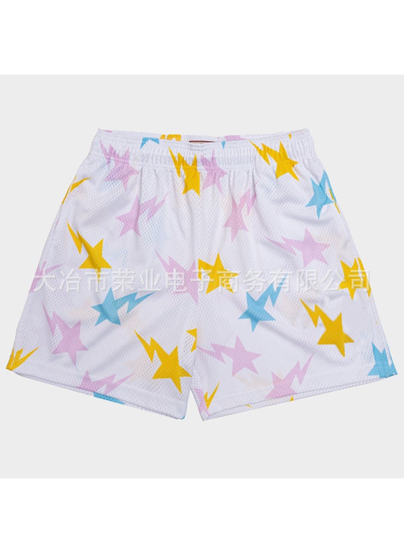 Generic New American Style Shorts Casual Men's and Women's Fitness Men's Muscle Sports Pants Trendy Beach Pants Mesh Breathable Shorts  - Image 5
