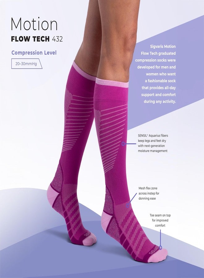 sigvaris Unisex Motion Flow Tech Compression Socks 20-30mmHg - for Men & Women - Graduated Stockings for Varicose Veins, Edema, Athletes, Pregnancy, Travel, Nurses, Runners & DVT - Black - Large Long - Image 3