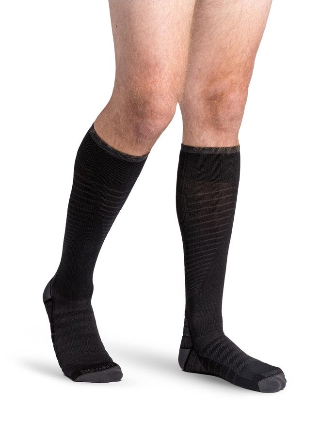 sigvaris Unisex Motion Flow Tech Compression Socks 20-30mmHg - for Men & Women - Graduated Stockings for Varicose Veins, Edema, Athletes, Pregnancy, Travel, Nurses, Runners & DVT - Black - Large Long - Image 1