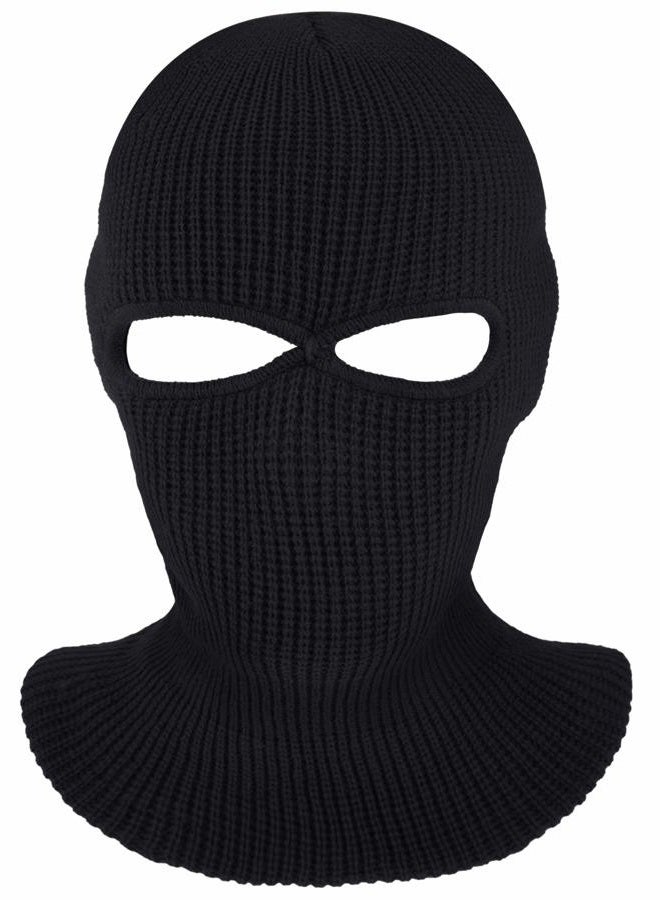 WILLBOND 2 Pieces Knitted Full Face Cover 2-Hole Winter Ski Balaclava Face Covering for Adult Supplies (Black, White) - Image 4