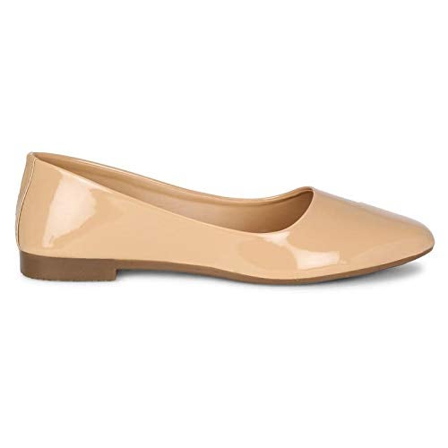 Denill Women's Pointed Ballet Flats UK-7 Beige - Image 4