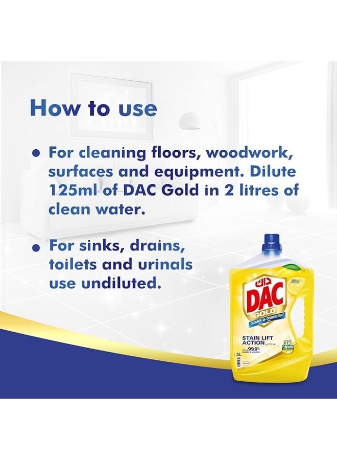DAC Disinfectant Gold Citrus Burst – 3L (Pack of 3) - Image 2