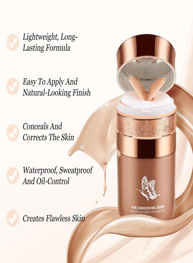 Boobeen Air Cushion BB Cream, Lightweight Moisturizing Foundation Face Makeup, Natural Matte Concealer for Dewy Finish, Conceal & Brighten Nude Base Primer Cream to Even Skin Tone, Long Lasting - Image 4