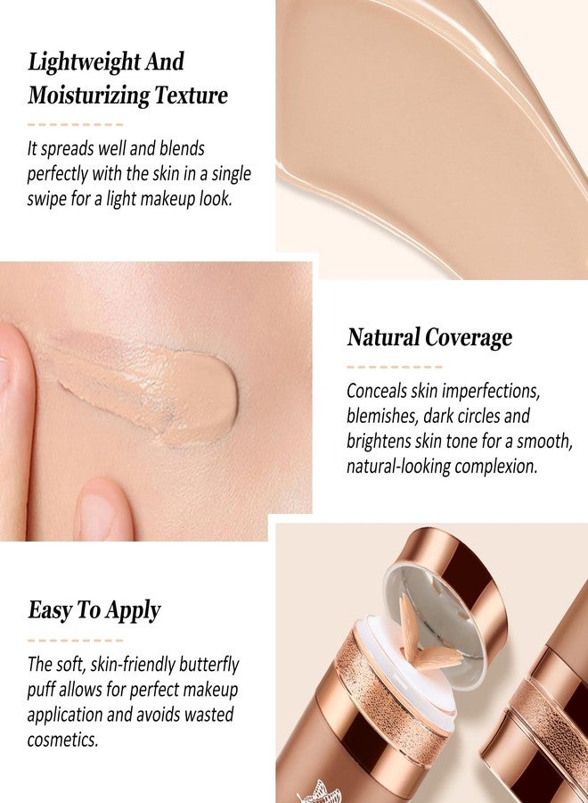 Boobeen Air Cushion BB Cream, Lightweight Moisturizing Foundation Face Makeup, Natural Matte Concealer for Dewy Finish, Conceal & Brighten Nude Base Primer Cream to Even Skin Tone, Long Lasting - Image 3