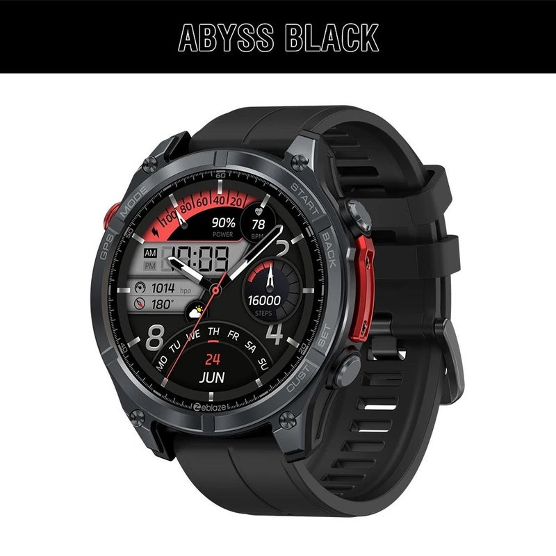 Zeblaze Stratos 4 GPS Smartwatch 1.43" Amoled Screen Compass Barometric Altimeter Flashlight Voice Calling Smart Watch, Abyss Black - Image 1